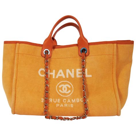 chanel deauville orange|chanel deauville tote price leather.